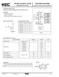 Datasheet KRA101S manufacturer KEC
